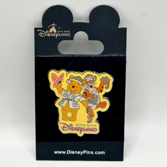 Disney Jewelry - DISNEY HKDL HONG KONG PIN WINNIE THE POOH AND TIGGER ON SAFARI BUTTERFLY